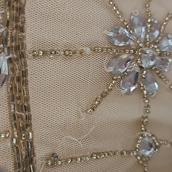 Mac DuggalSleeveless Hand Beaded V-Neck Gown - Picture 9 of 9